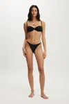 Cotton On Micro String Thong Bikini Bottom In Black