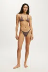 Cotton On Micro String Thong Bikini Bottom In Brown