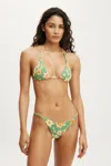 Cotton On Micro String Triangle Bikini Top In Green