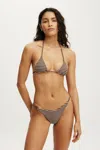 Cotton On Micro String Triangle Bikini Top In Brown