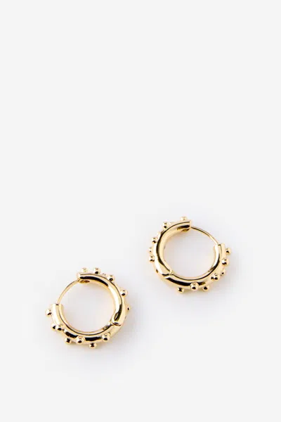 Cotton On Mid Hoop Earring In Up Gold Chunky Dotted Hoop
