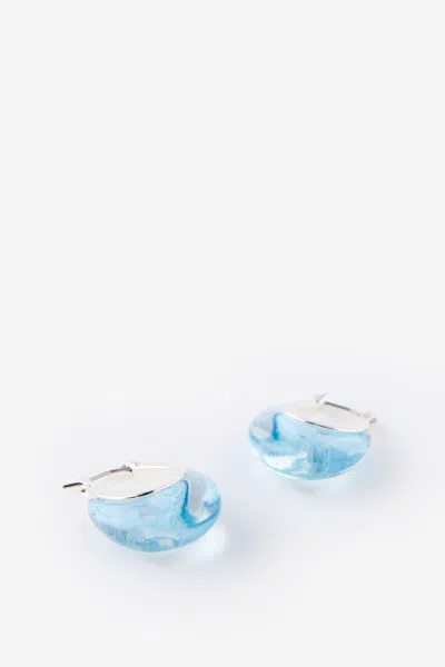 Cotton On Mid Hoop Earring In Blue