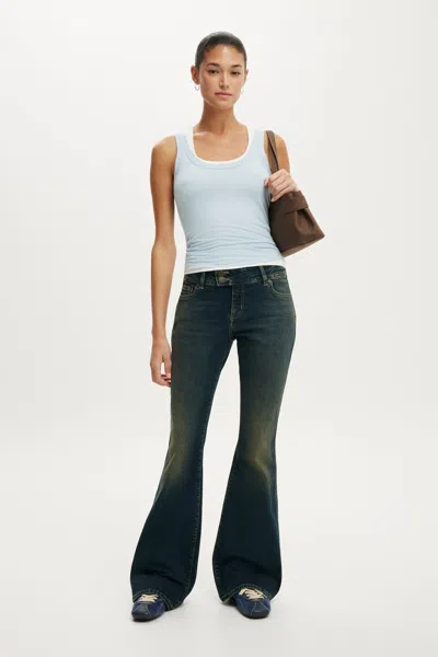 Cotton On Mid Rise Bootcut Jean In Dusky Blue Pocket