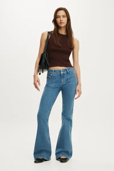 Cotton On Mid Rise Bootcut Jean In Blue