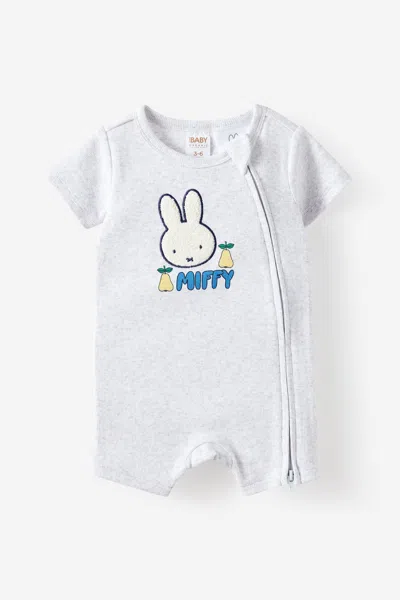Cotton On Kids' Miffy Short Sleeve Zip Romper In Multi
