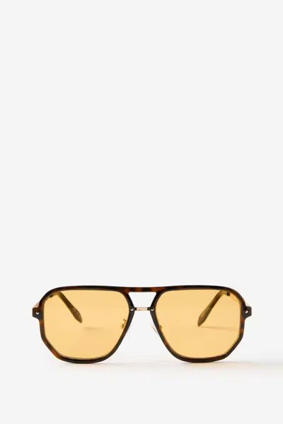 Cotton On Mikayla Aviator Sunglasses In Deep Tort/yellow