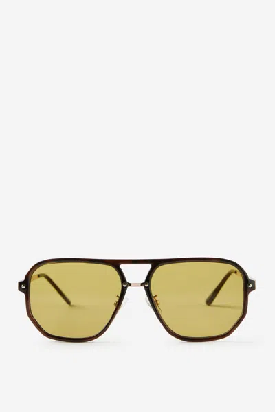 Cotton On Mikayla Aviator Sunglasses In Tort/green
