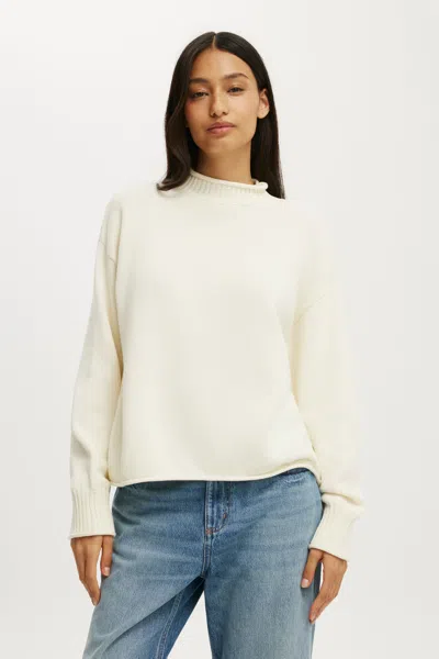 Cotton On Mila Mock Neck Sweater In Porcelain