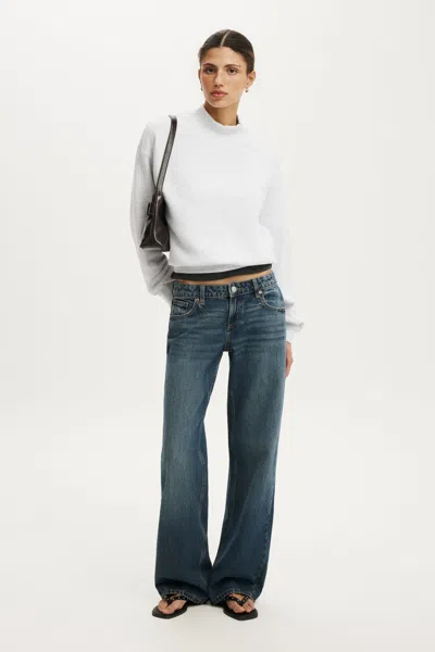 Cotton On Mock Neck Sweatshirt In Light Grey Marle