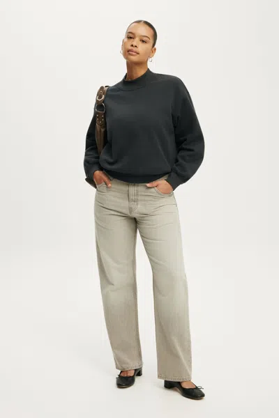 Cotton On Mock Neck Sweatshirt In Shadowstone