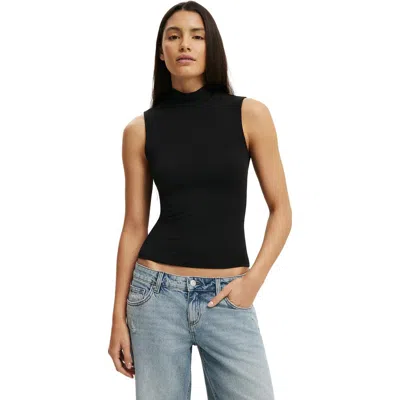 Cotton On Mock Neck Tank In Black