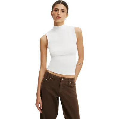 Cotton On Mock Neck Tank In White