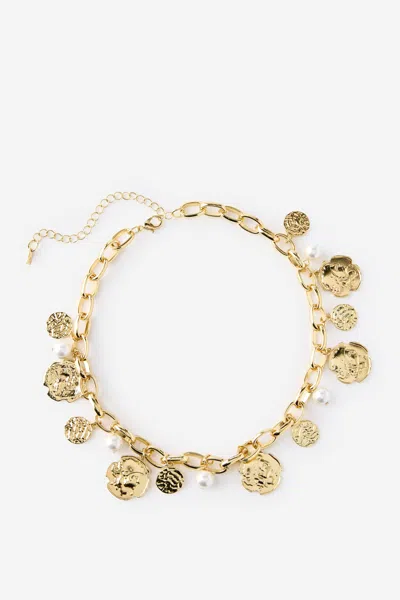 Cotton On Multi Pendant Necklace In Gold