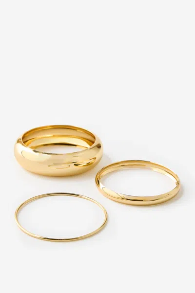 Cotton On Multipack Bracelet In Gold Round Bangles