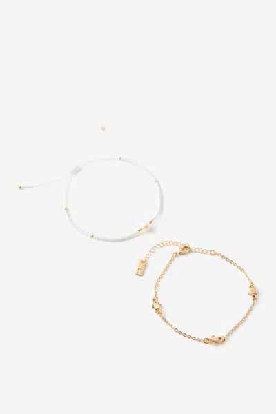 Cotton On Multipack Bracelet In Up Gold Turtle Pearl