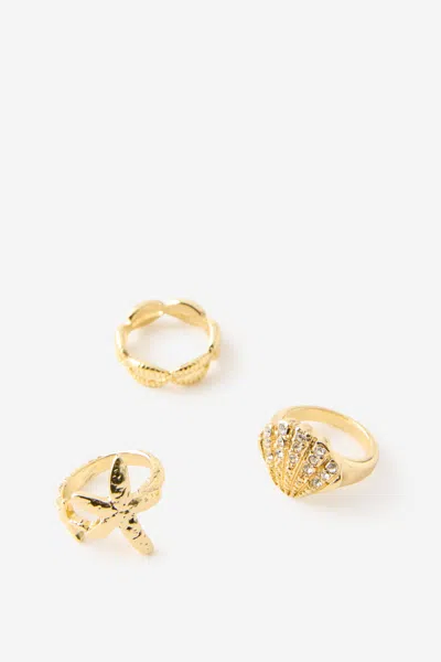 Cotton On Multipack Rings In Gold