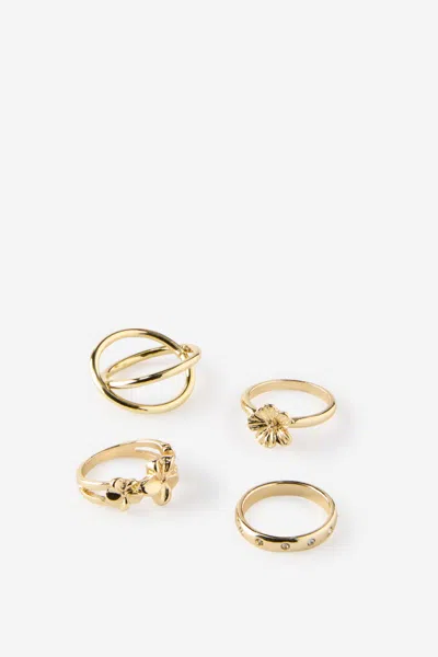 Cotton On Multipack Rings In Gold