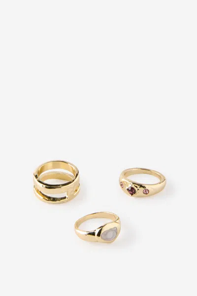 Cotton On Multipack Rings In Gold