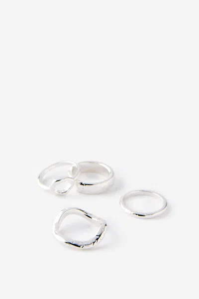 Cotton On Multipack Rings In Silver