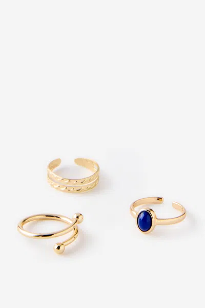 Cotton On Multipack Toe Rings In Blue