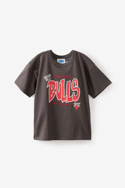 Cotton On Kids' Nba Chicago Bulls Drop Shoulder Short Sleeve Tee In Black