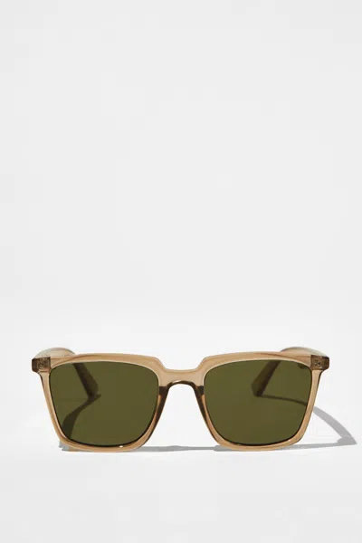 Cotton On Newtown Sunglasses In Brown Crystal / Dark Green