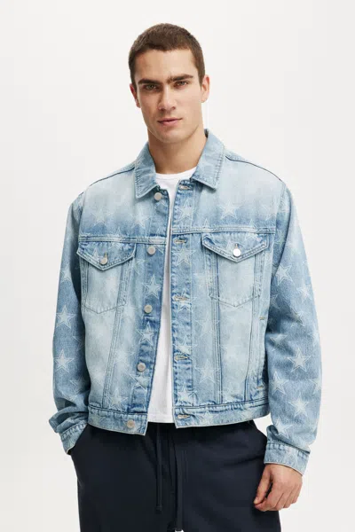 Cotton On Nfl Dallas Cowboys Denim Trucker Jacket In Blue