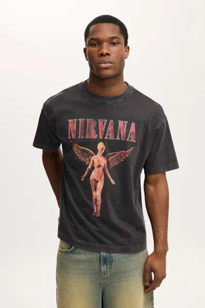Cotton On Nirvana Music Box Fit T-shirt In Gray