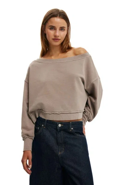 Cotton On Off Shoulder Sweatshirt In Animal Print