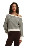 Cotton On Off Shoulder Sweatshirt In Black