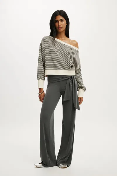 Cotton On Off Shoulder Sweatshirt In Gray