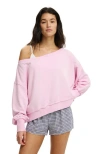 Cotton On Off Shoulder Sweatshirt In Pink