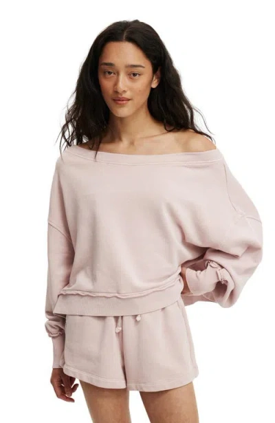 Cotton On Off Shoulder Sweatshirt In Pink