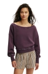 Cotton On Off Shoulder Sweatshirt In Purple