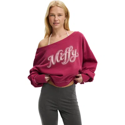 Cotton On Off Shoulder Sweatshirt In Red