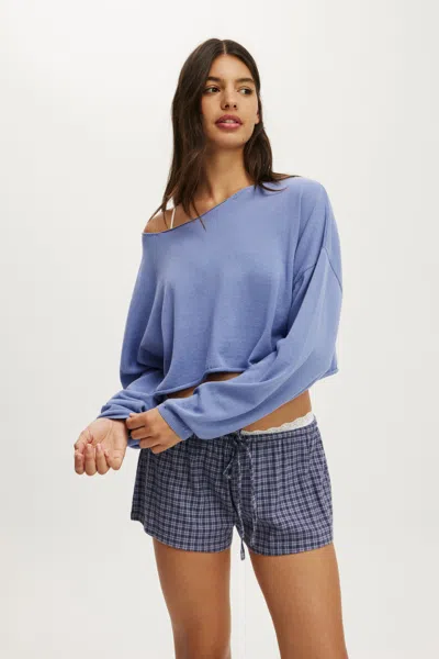 Cotton On Off The Shoulder Cropped Knit In Blue