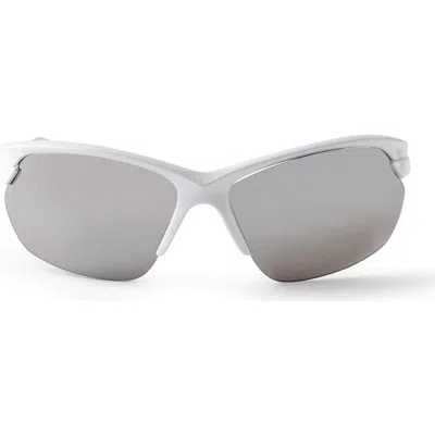 Cotton On Offline Sunglasses In White Grey Smoke Mirror