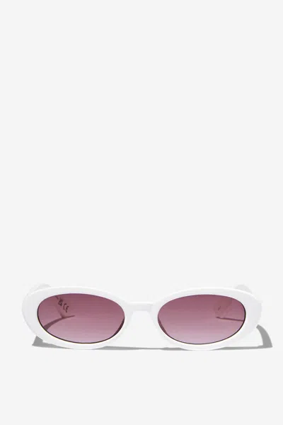 Cotton On Ophelia Oval Sunglasses In Ecru