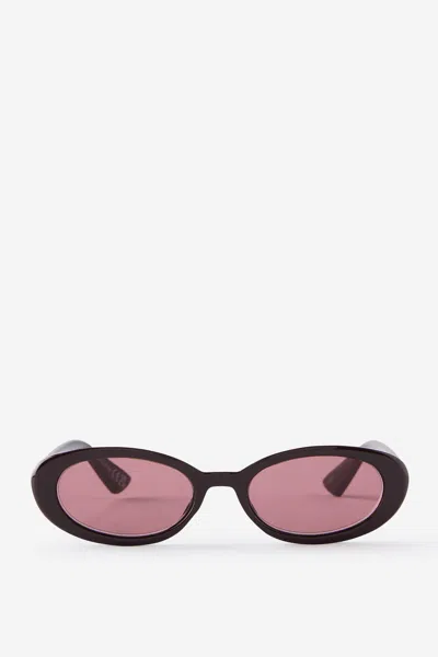 Cotton On Ophelia Oval Sunglasses In Spiced Cocoa
