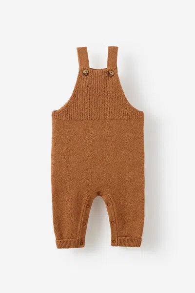 Cotton On Kids' Organic Blend Knit Dungaree In Brown