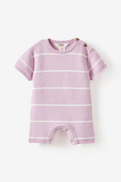 Cotton On Kids' Organic Blend Knit Short Sleeve All In One In Pink