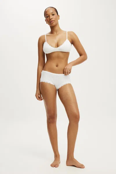 Cotton On Organic Cotton Lace Boyshort Brief In White