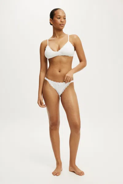 Cotton On Organic Cotton Lace G String Brief In White
