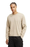Cotton On Organic Cropped Fit Long Sleeve In Gravel Stone