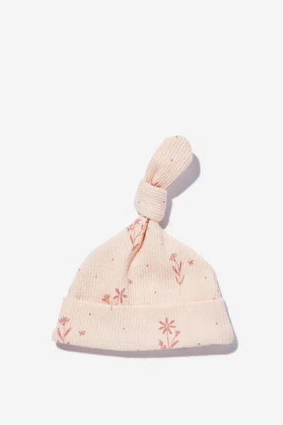 Cotton On Kids' Organic Pointelle Beanie In Brown