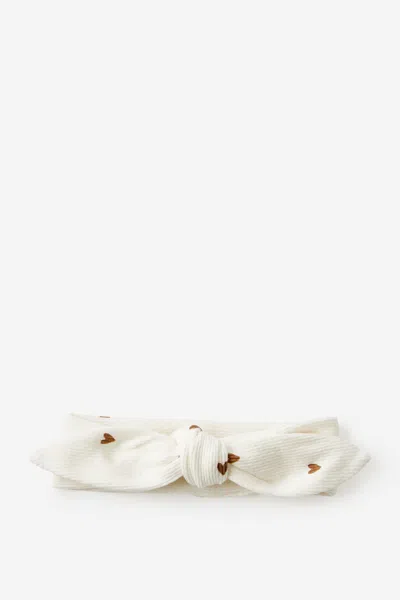 Cotton On Kids' Organic Pointelle Bow Headband In White