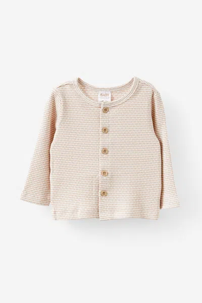 Cotton On Kids' Organic Pointelle Cardigan In Brown