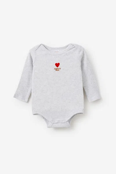Cotton On Kids' Organic Pointelle Long Sleeve Bubbysuit In White