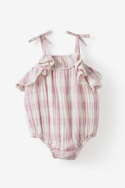 Cotton On Kids' Organic Woven Sleeveless Ruffle Playsuit In Pink