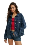Cotton On Original Denim Jacket In Atlantic Blue Heart